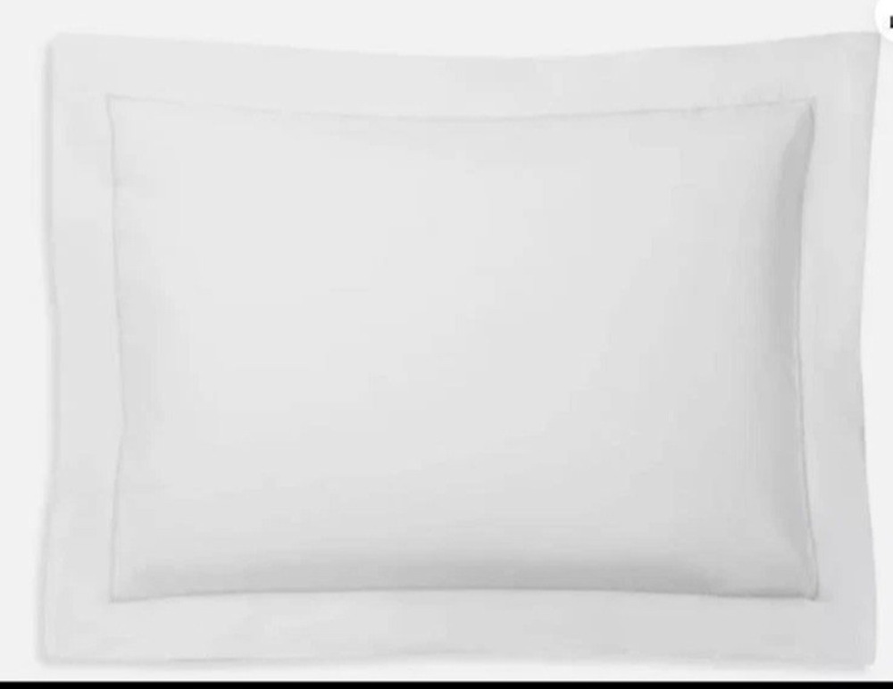 Ralph Lauren Organic Cotton Palmer Percale Standard Pillowcase Sham Tux White